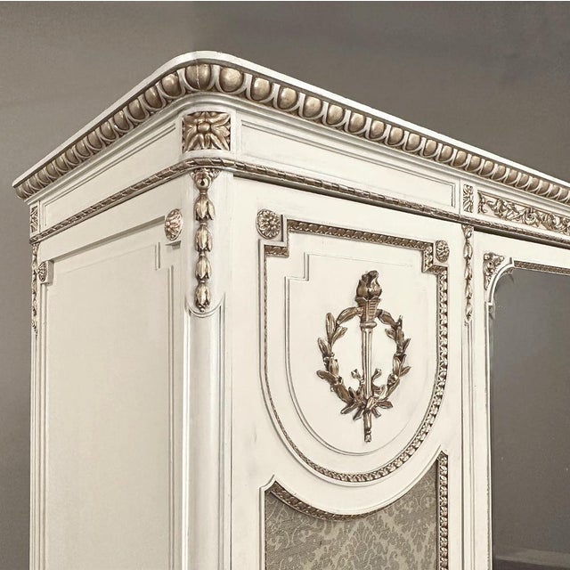 Antique Italian Neoclassical Painted Triple Armoire For Sale In Dallas - Image 6 of 18