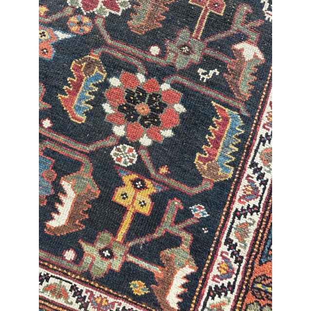 Antique Northwest Persian Runner Army, Sage, Lime Green with Terracotta & Lemon Rug 3.6 x 9.10 For Sale In Milwaukee - Image 6 of 10