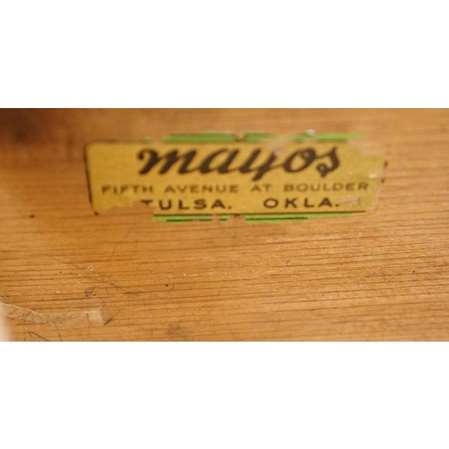 Brown Vintage Antique Solid Walnut Louis XV French Provincial 42" Kidney Vanity Table W. Hand Painted Floral Accents For Sale - Image 8 of 13