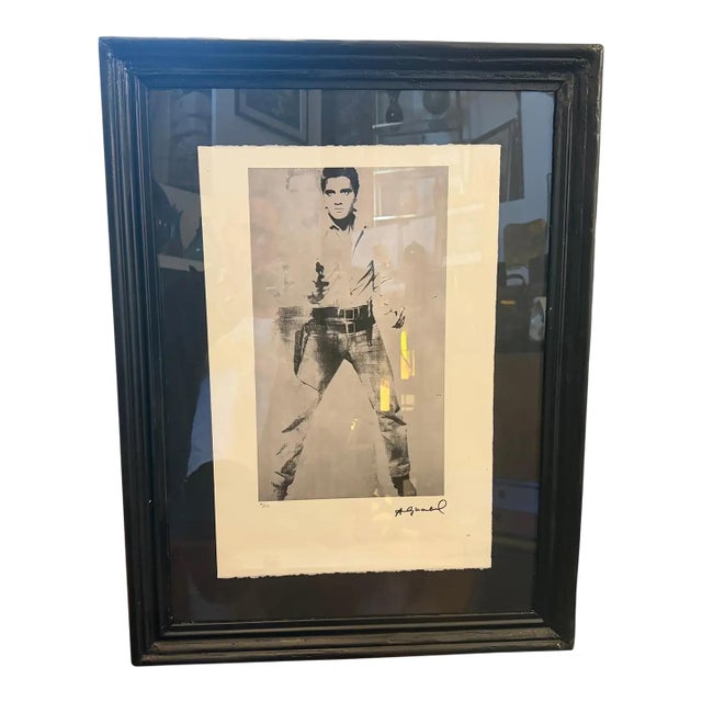 21st Century Black Framed Elvis Presley 40/100 Lithography by Andy Warhol For Sale