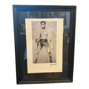 21st Century Black Framed Elvis Presley 40/100 Lithography by Andy Warhol