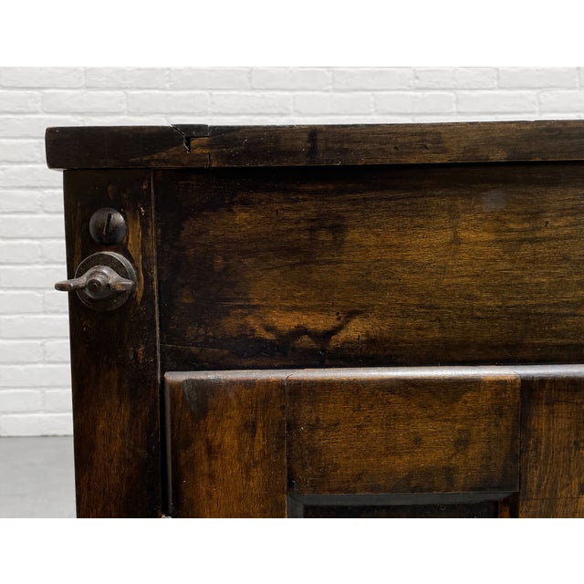 Antique Industrial Wooden Workbench Cabinet, C. 1920’s For Sale - Image 14 of 15