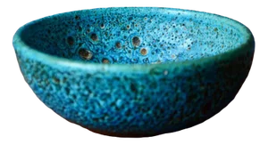 Enameled Blue Ceramic Bowl