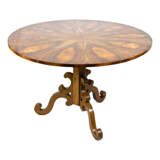 19th Century Biedermeier Nutwood Dining Table, Austria, 1830s For Sale