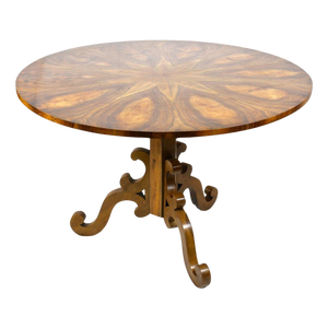 19th Century Biedermeier Nutwood Dining Table, Austria, 1830s