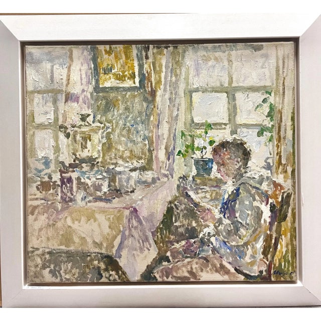 Georgij Moroz, Lettura, Oil Painting, 2001 For Sale - Image 9 of 9