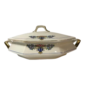 Antique French China Company Covered Vegetable Dish