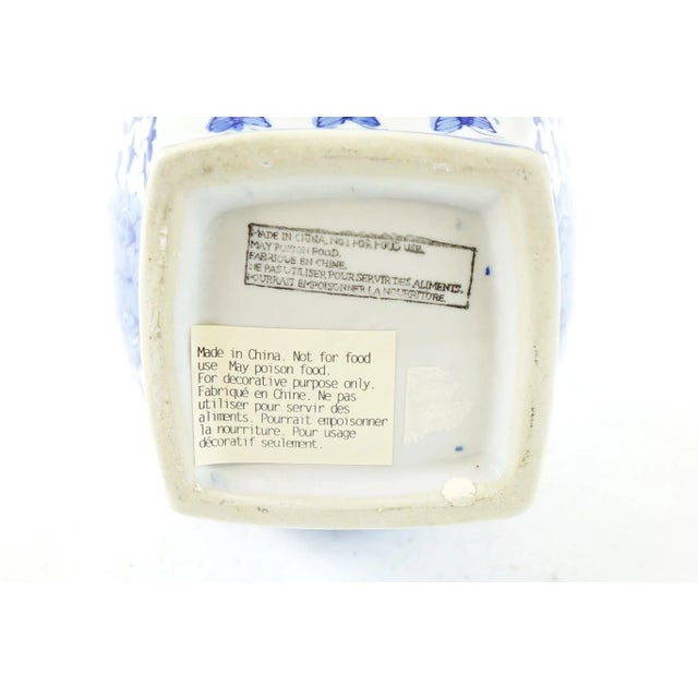 Chinese 20th Century Blue and White Chinese Vase For Sale - Image 3 of 4