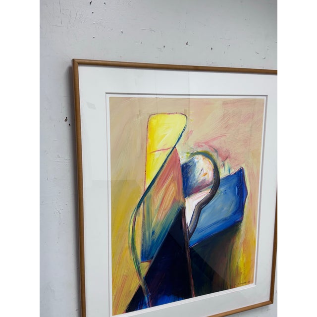 Paper Circa 1995 Albert E. Smith Custom Framed Abstract For Sale - Image 7 of 12