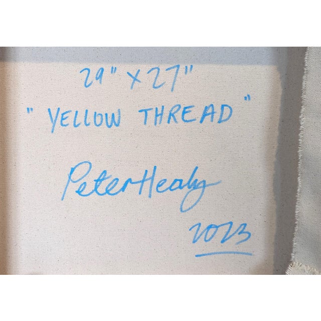 Contemporary Peter Healy "Yellow Thread" Contemporary Colorful Vibrant Abstract Geometric Painting, 2023 For Sale - Image 3 of 11