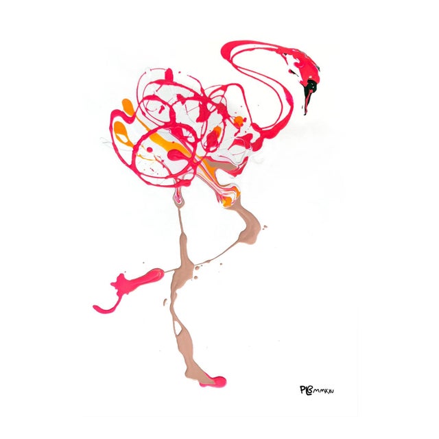 Flamingo Modern Art Print on Aluminum by P.L.Bradbury For Sale