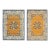Rug & Kilim’s Twin Art Deco Inspired Rugs in Gold With Medallion and Florals For Sale