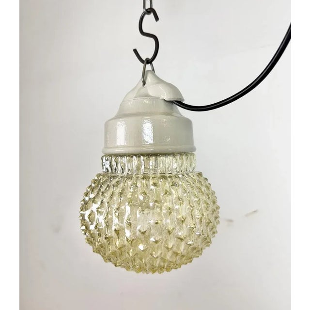 1970s Vintage White Porcelain Pendant Light, 1970s For Sale - Image 5 of 15