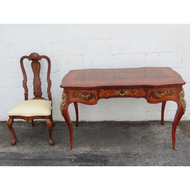 This Set of Desk and Chair is made out of wood, solid wood, veneer, metal, and upholstery. This high quality set has a...