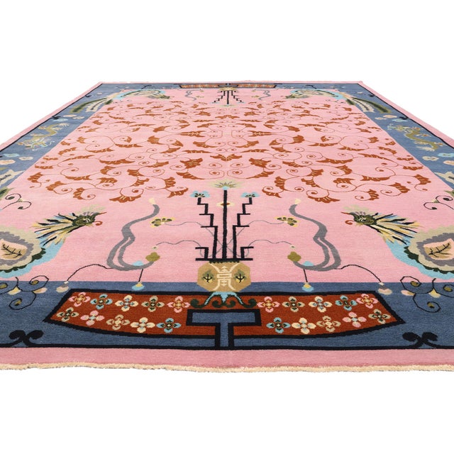 Art Deco Modern Chinese Art Deco Indian Rug, 10'00 X 14'00 For Sale - Image 3 of 10