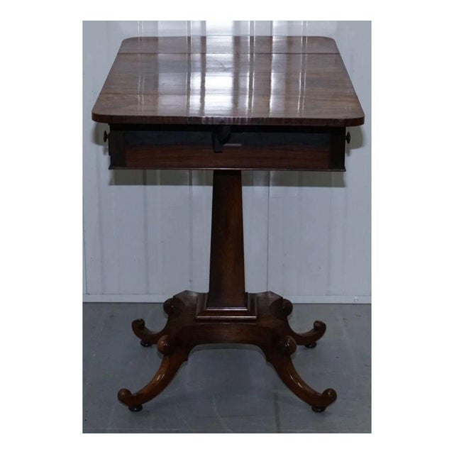 Antique Regency Drop Leaf Worktable with Drawers, 1890s For Sale - Image 6 of 9