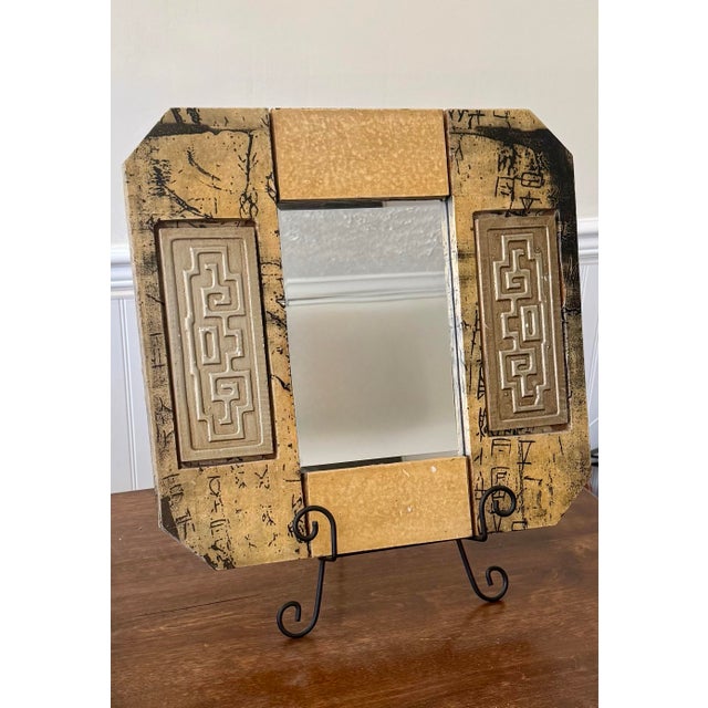 Gold Hollywood Regency Mirror With Greek Key Motif For Sale - Image 8 of 12