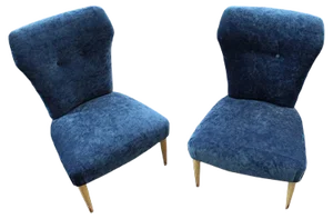Set of Italian Velvet Lounge Chairs, 1950s