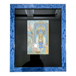 Persian Miniature by H. Ali Sajjadi, Hand-Painted Camel Bone Art – Isfahan, Iran – Framed in Addison Ross London