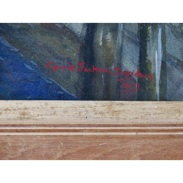 Traditional Carrie Jackson Davidson Watercolor Painting of Klongs in Hong Kong, 1957 For Sale - Image 3 of 8