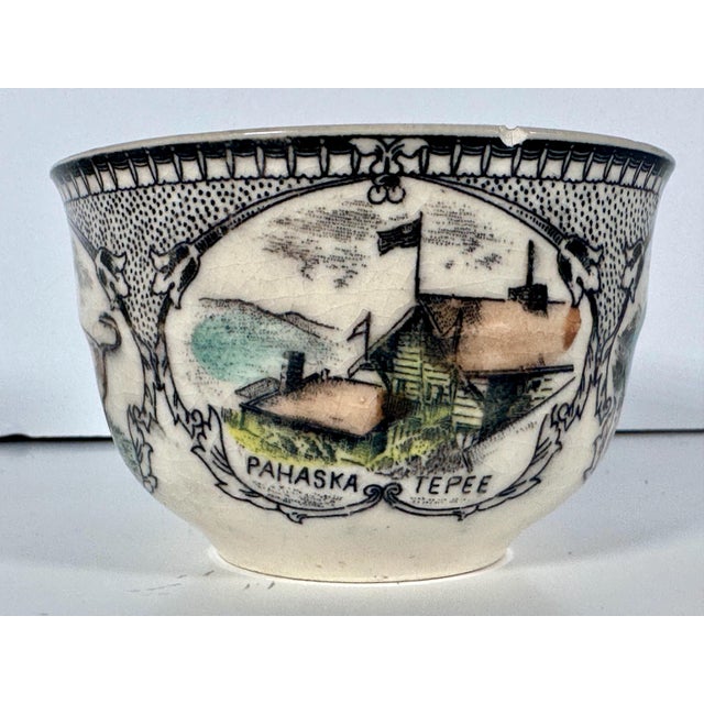 Gray Mid 20th Century Buffalo Bill Museum Transferware Cup & Saucer For Sale - Image 8 of 10