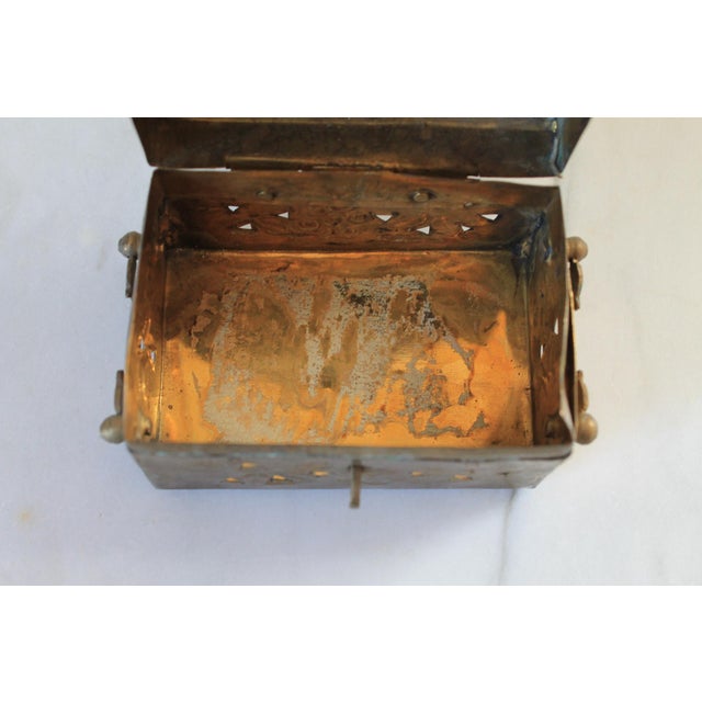 Vintage Brass Treasure Box Shaped Cricket Box For Sale - Image 9 of 10