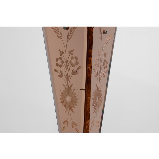 Art Deco Vase in Glass, Mirrored Glass and Wood, France, 1920s For Sale - Image 4 of 11