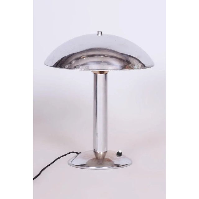 Restored Art Deco Table Lamp. Material: Chrome-plated Steel Source: Czech Period: 1930-1939 The chrome parts have been...