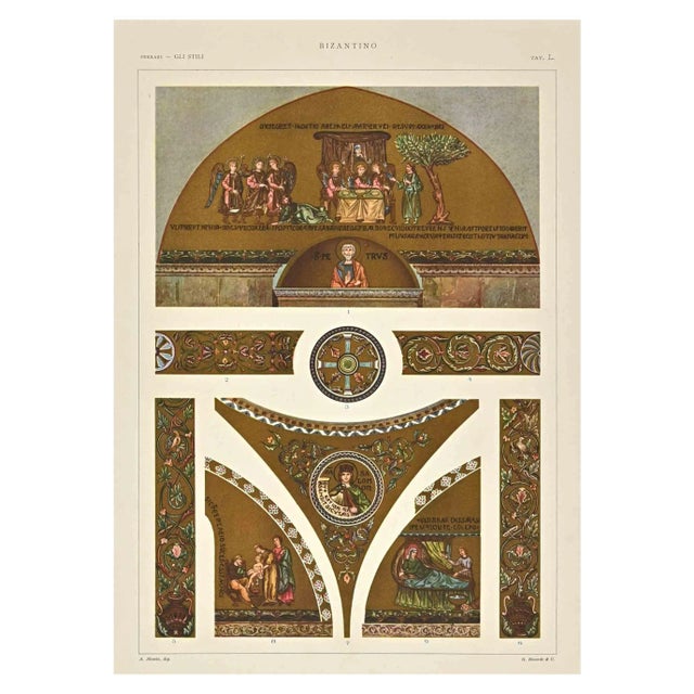 After A. Alessio, Byzantine Decorative Style, Chromolithograph For Sale