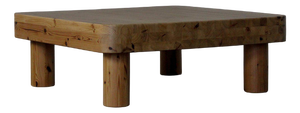Square Pine Coffee Table, France, 1970s