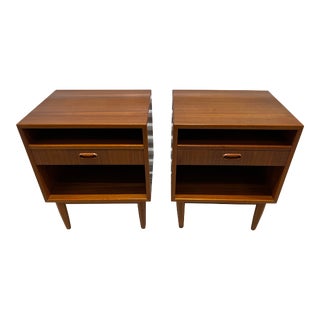 1960s Arne Vodder for Falster Danish Modern Teak Nightstands - a Pair For Sale