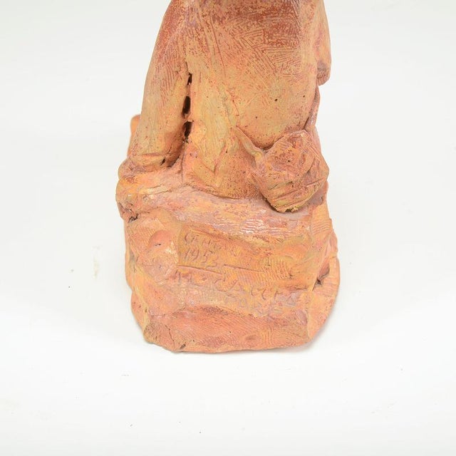 Inscribed Terracotta Sculpture, 1953 For Sale - Image 10 of 11