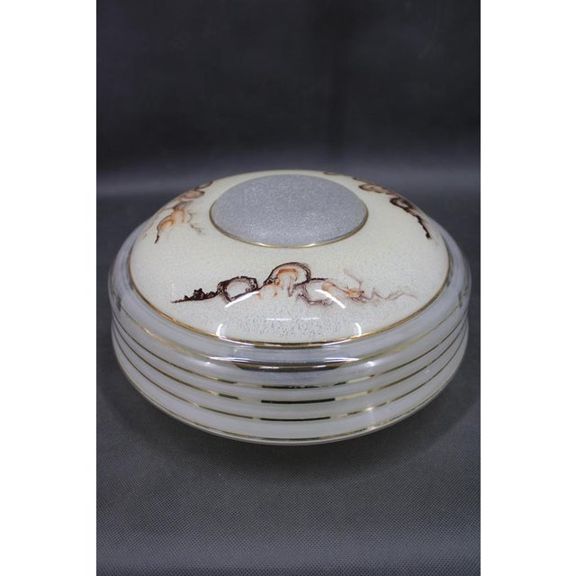 Restored Brass Table Lamp with Glass Shade, 1940s For Sale - Image 13 of 16