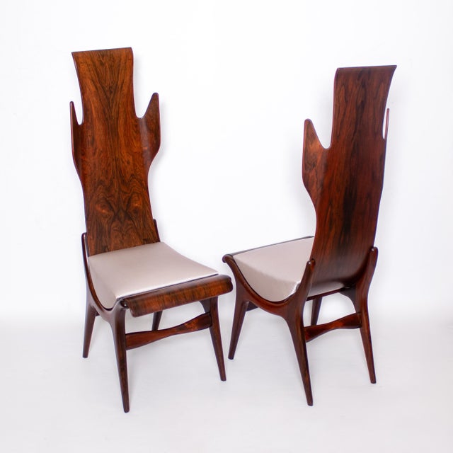 Pair of 1950s Flame Dining chairs by Dante la Torre for Pozzi, Italy For Sale - Image 11 of 18