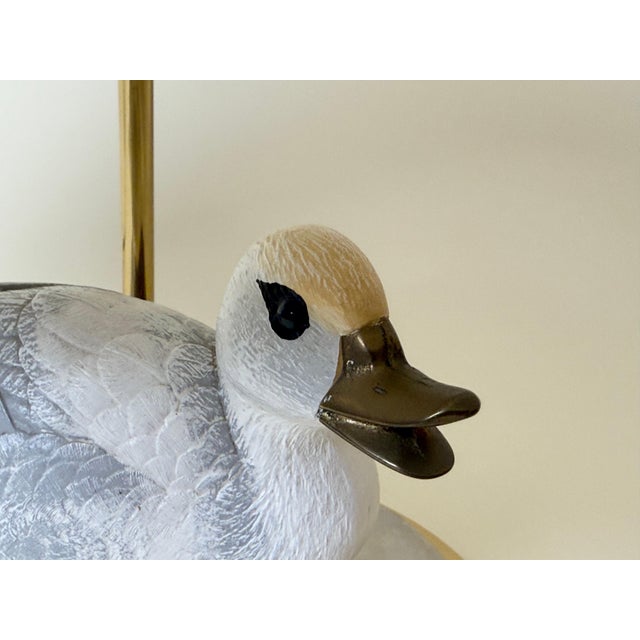 Cream Brass and Resin Duck Table Lamp by Elli Malevolti, Italy, 1970s For Sale - Image 8 of 15