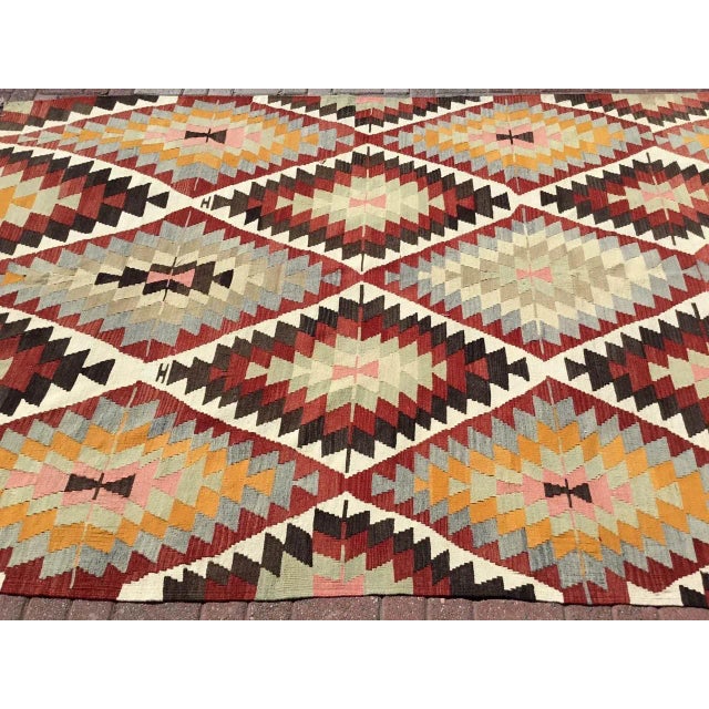 American Bohemian Vintage Kilim - 75" X 109" For Sale - Image 3 of 11