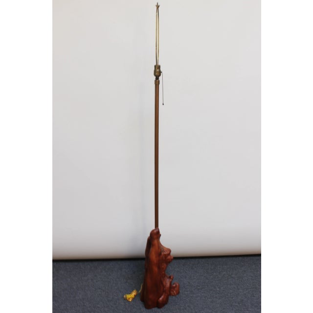 Mid-Century Modern Sculptural Driftwood and Brass Floor Lamp For Sale - Image 3 of 13