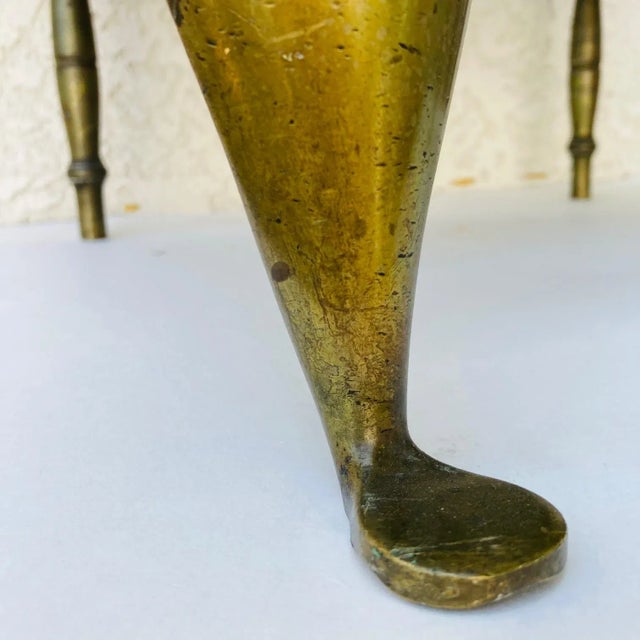 19th Century English Cast Brass Fireplace Footman Kettle Stool with Cabriole Legs For Sale - Image 10 of 13