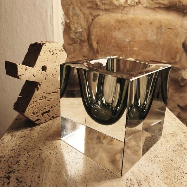 Rare Cube Ashtray or Catch-All in Murano Glass by Flavio Poli for Seguso, 1960s For Sale - Image 10 of 18