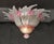 Ceiling lamp in murano glass worked in plate and by hand with dew graniglia applied by fire with pink and gold flowers...