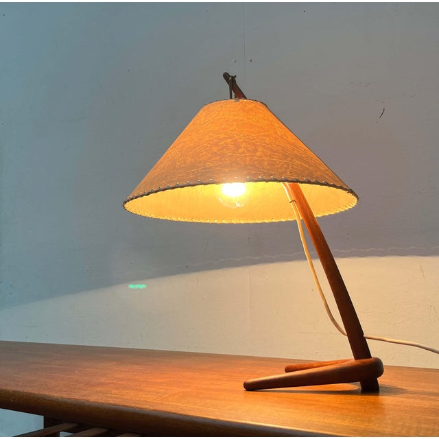 Mid-Century Modern Teak Dornstab Table Lamp by A. Pöll for Kalmar, Vienna, 1950s For Sale - Image 16 of 18