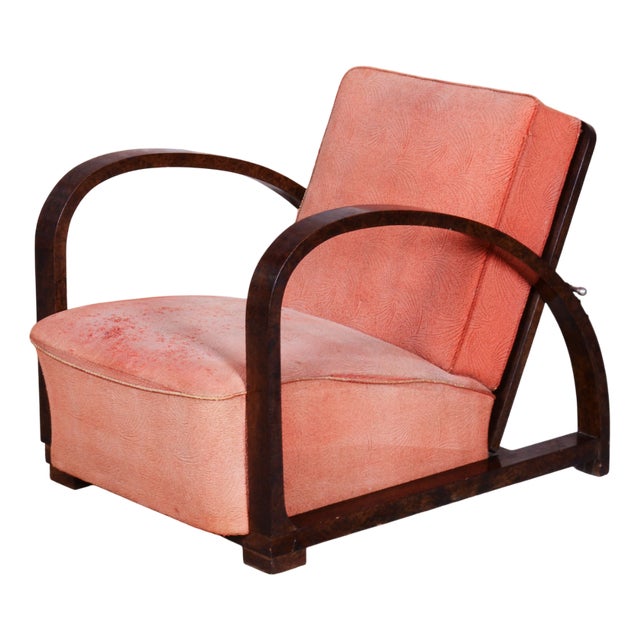 Art Deco Reclining Armchair attributed to J. Halabala for Up Závody, Czech, 1920s For Sale