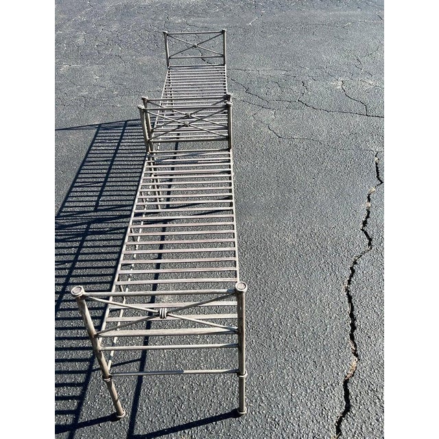 Pair of Silver Colored Iron Benches or Settees For Sale - Image 17 of 17