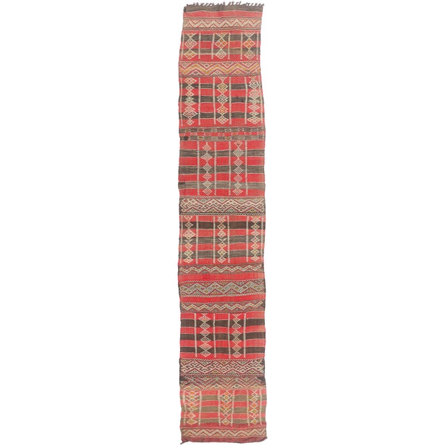 Vintage Zemmour Moroccan Kilim Rug, 03'02 X 16'04 For Sale - Image 11 of 11