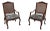 Pair of Lineage French Louis XV Cane Back Open Fauteuil Armchairs For Sale