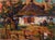 Oil Painting Evening in the Yard Oksana Ivanyuk For Sale