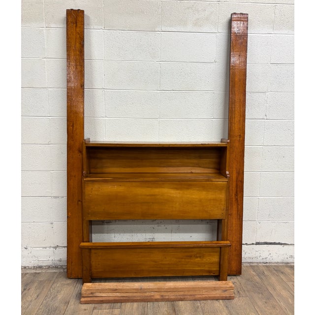 This is an absolutely beautiful and rare vintage Mid Century Modern MCM maple twin sized bookcase bed frame. It features a...