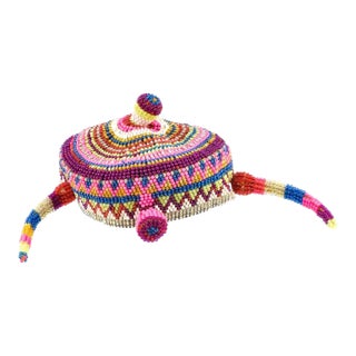 Early 20th Century Pende Beaded Chief's Hat For Sale