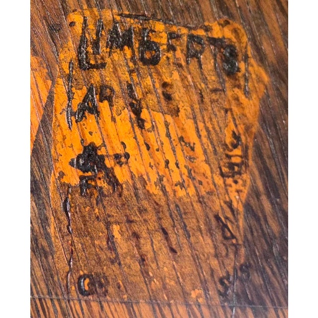 Limbert Antique Mission Oak Arts & Crafts Five-Leg Extension Dining Table, Newly Refinished For Sale - Image 11 of 12