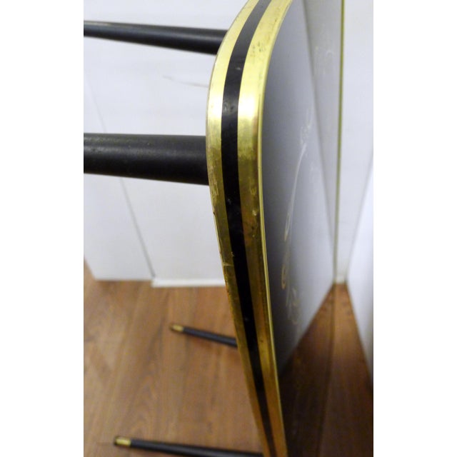 Black Large Coffee Table with Rococo Decor and Tapered Legs, 1960s For Sale - Image 8 of 14